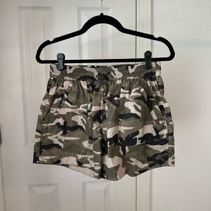 Camo shorts, slicks material